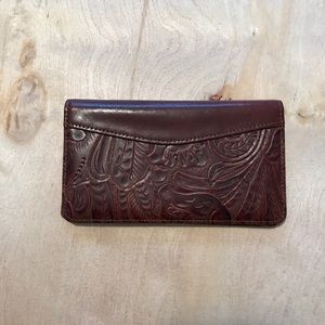 Scully Tooled Cognac Pocket agenda check book NWT